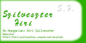 szilveszter hiri business card